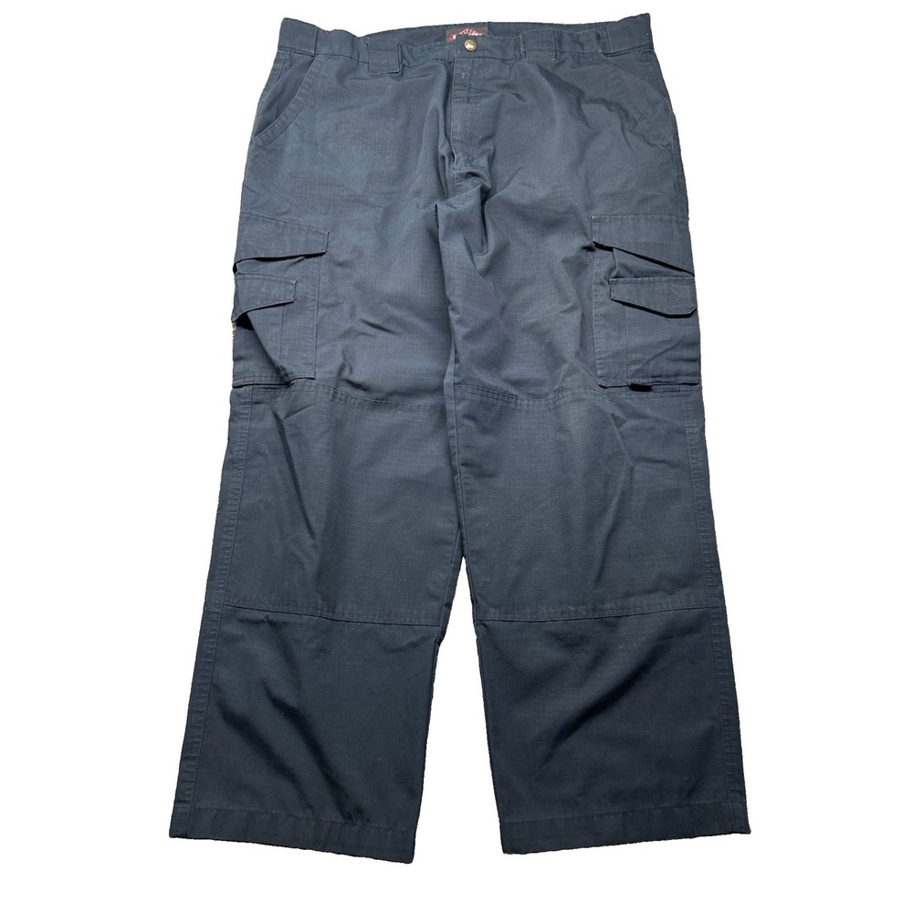 Tru Spec Tactical Cargo Pants Mens 40x30 Navy Blue Ripstop Work Trousers
